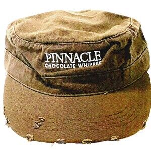 Cadet Military Cap Brown Pinnacle Vodka Chocolate Whipped Cotton Distress Unisex